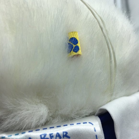 Build-A-Bear Workshop White Polar Bear Plush Cheerleader Stuffed Toy 11.5" Sit - Picture 5 of 6